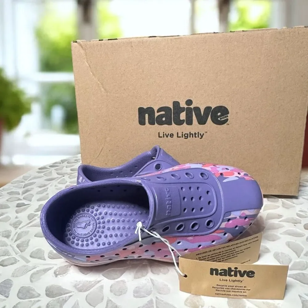 Native Shoes Robbie Toddler Kids Camo Floral Slip-On Water Shoes Sneaker Waterpr